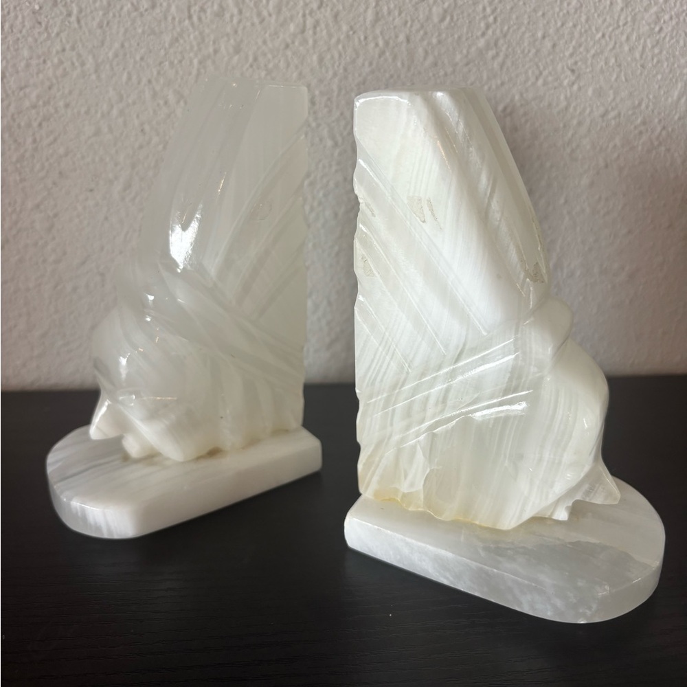 White Onyx Chief Bookends